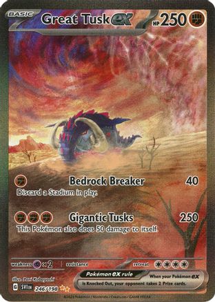 Great Tusk ex 246/198 - SV01 Scarlet & Violet Base Set Holofoil