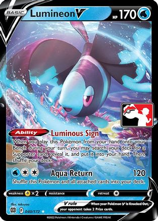 Lumineon V 040/172 - Prize Pack Series Cards Holofoil