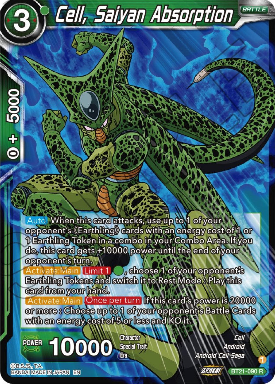 Cell, Saiyan Absorption (BT21-090) [Wild Resurgence] Parallel Foil
