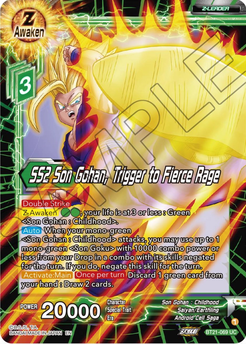 SS2 Son Gohan, Trigger to Fierce Rage (BT21-069) [Wild Resurgence] Parallel Foil