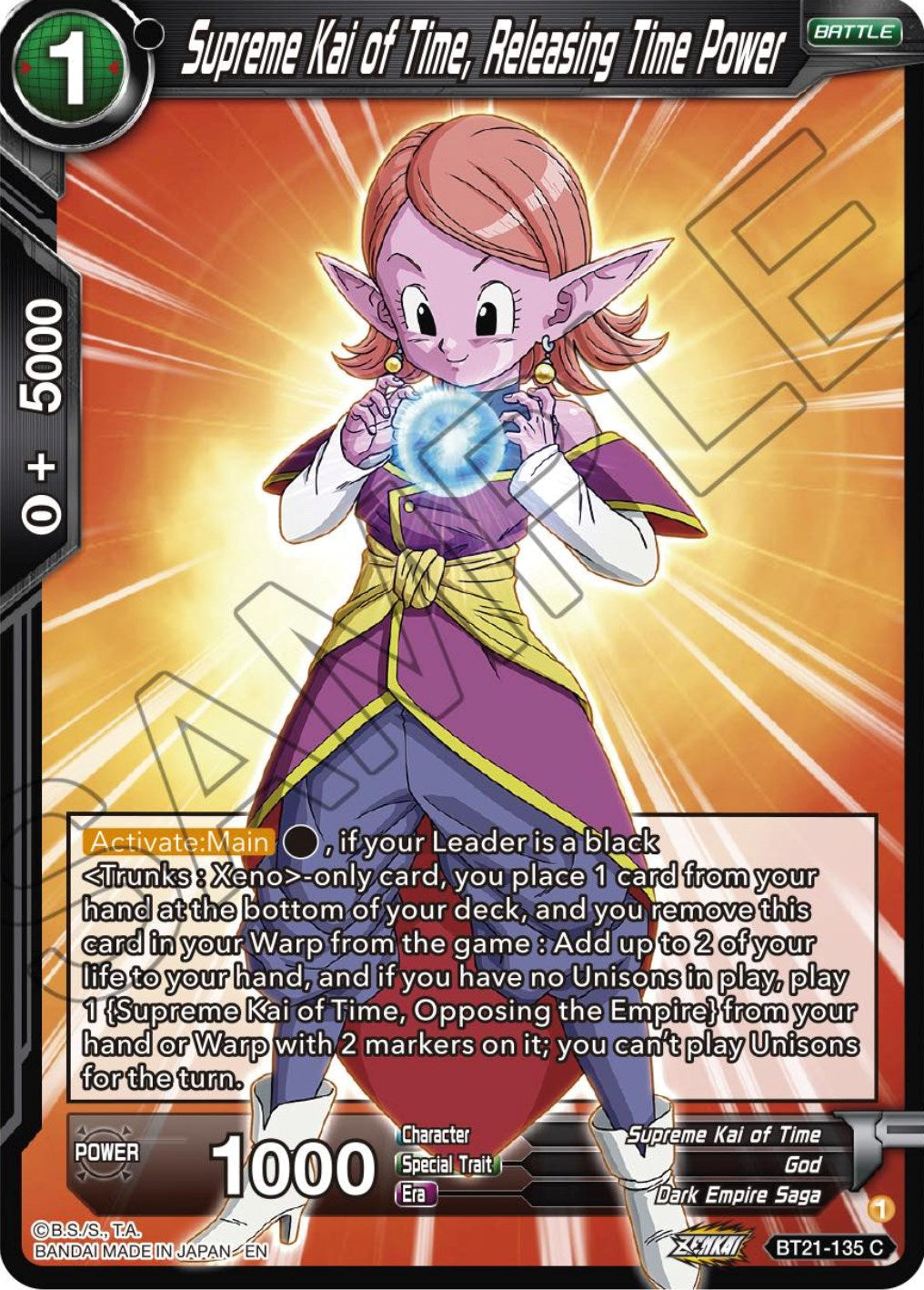 Supreme Kai of Time, Releasing Time Power (BT21-135) [Wild Resurgence] Parallel Foil