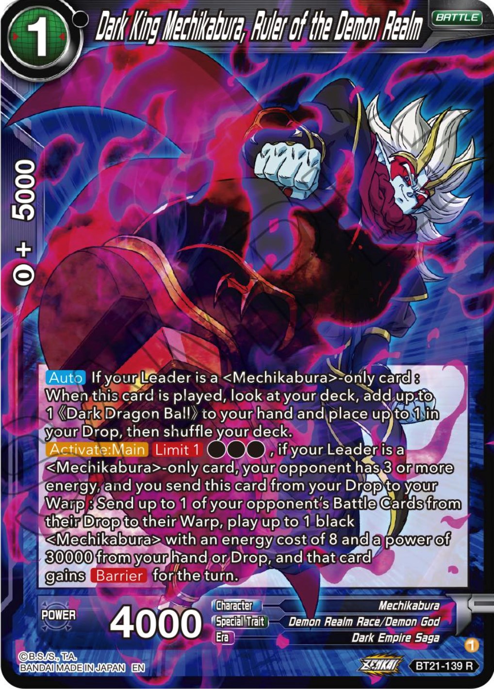 Dark King Mechikabura, Ruler of the Demon Realm (BT21-139) [Wild Resurgence] Parallel Foil