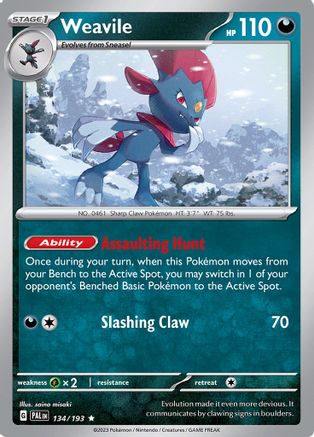 Weavile [134] (SV02: Paldea Evolved)