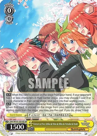 Weiss Schwarz: Forever as Five, Ichika & Nino & Miku & Yotsuba & Itsuki (SR) - The Quintessential Quintuplets Movie - Near Mint