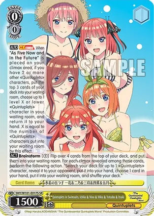 Weiss Schwarz: Quintuplets in Swimsuits, Ichika & Nino & Miku & Yotsuba & Itsuki (SR) - The Quintessential Quintuplets Movie - Near Mint