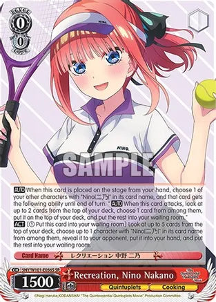 Weiss Schwarz: Recreation, Nino Nakano (SR) - The Quintessential Quintuplets Movie - Near Mint