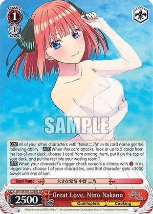 Weiss Schwarz: Great Love, Nino Nakano (SR) - The Quintessential Quintuplets Movie - Near Mint