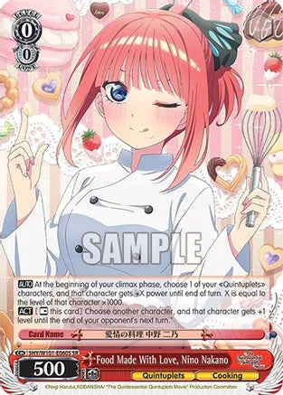 Weiss Schwarz: Food Made With Love, Nino Nakano (SR) - The Quintessential Quintuplets Movie - Near Mint