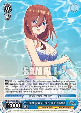 Weiss Schwarz: Quintuplicate Trails, Miku Nakano (SR) - The Quintessential Quintuplets Movie - Near Mint