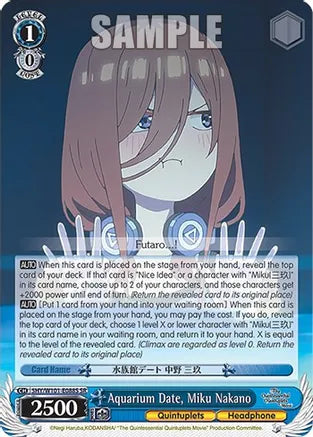 Weiss Schwarz: Aquarium Date, Miku Nakano (SR) - The Quintessential Quintuplets Movie - Near Mint