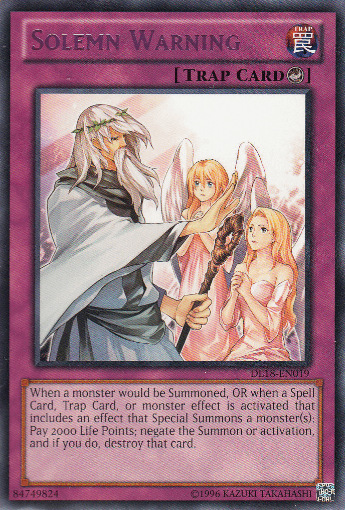 Solemn Warning (Purple) [DL18-EN019] Rare - Josh's Cards