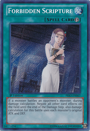Forbidden Scripture [PRIO-EN067] Secret Rare - Josh's Cards