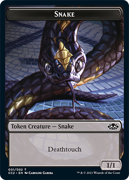 Snake // Zombie Double-Sided Token [Commander Collection: Black Tokens] Foil