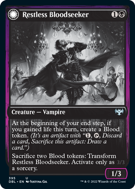 Restless Bloodseeker // Bloodsoaked Reveler (DBL-395) - Innistrad: Double Feature: (Double Faced Transform) Foil