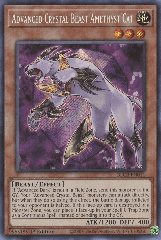 Advanced Crystal Beast Amethyst Cat [BLCR-EN011] Secret Rare - Josh's Cards