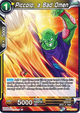 Piccolo, a Bad Omen (BT11-098) [Vermilion Bloodline] Parallel Foil