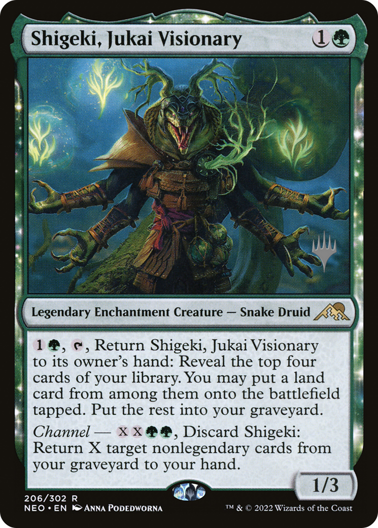 Shigeki, Jukai Visionary (PPNEO-206P) - Kamigawa: Neon Dynasty Promos: (enchantment) Foil