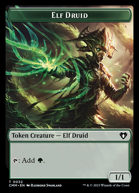 Treasure // Elf Druid Double-Sided Token [Commander Masters Tokens] Foil
