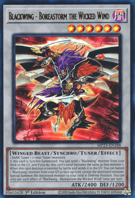 Blackwing - Boreastorm the Wicked Wind [MP23-EN188] Ultra Rare - Josh's Cards