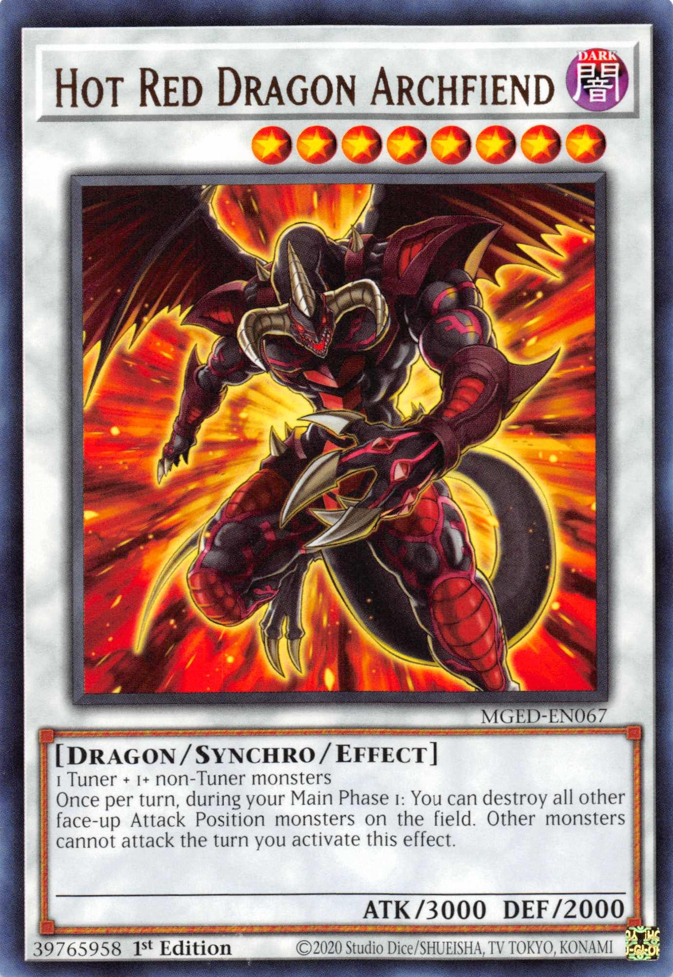 Hot Red Dragon Archfiend [MGED-EN067] Rare - Josh's Cards