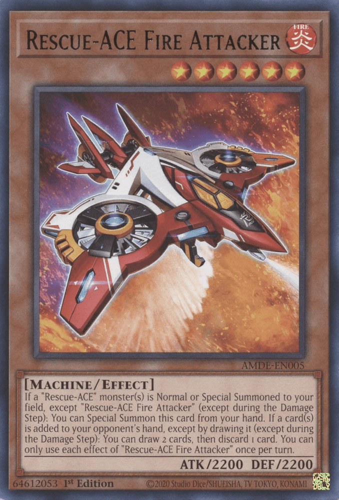 Rescue-ACE Fire Attacker [AMDE-EN005] Rare - Josh's Cards
