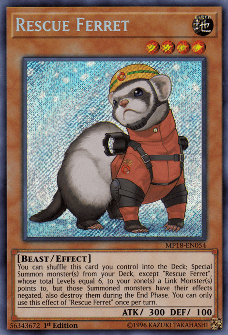 Rescue Ferret [MP18-EN054] Secret Rare - Josh's Cards