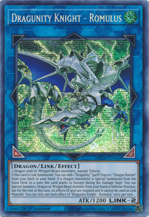 Dragunity Knight - Romulus [MP20-EN145] Prismatic Secret Rare - Josh's Cards