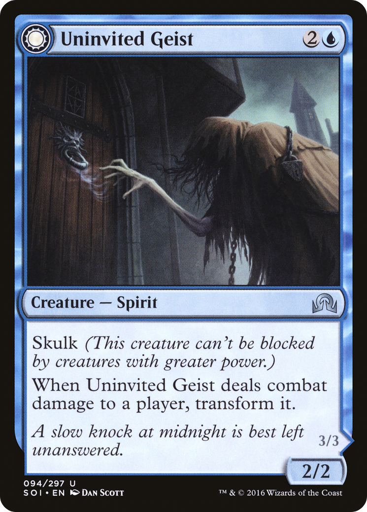 Uninvited Geist // Unimpeded Trespasser (SOI-094) - Shadows over Innistrad: (Double Faced Transform)