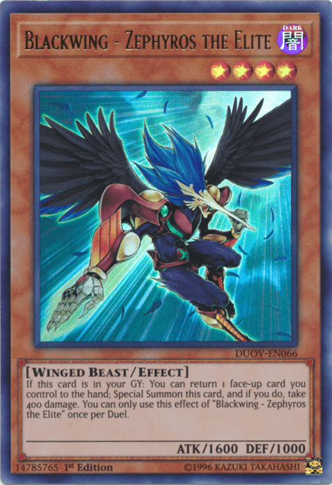 Blackwing - Zephyros the Elite [DUOV-EN066] Ultra Rare - Josh's Cards