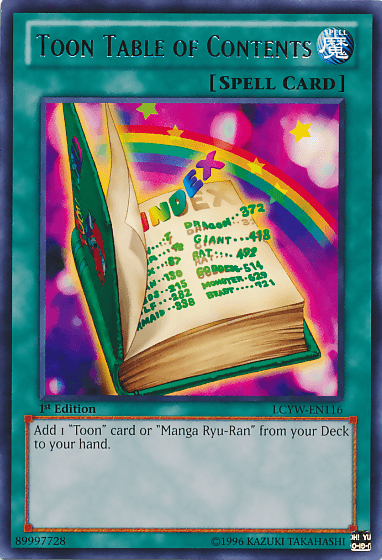 Toon Table of Contents [LCYW-EN116] Rare - Josh's Cards