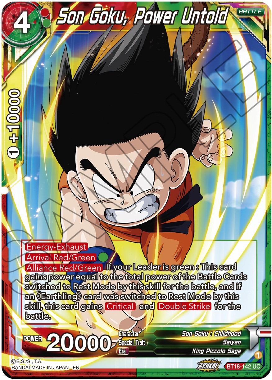 Son Goku, Power Untold (BT18-142) [Dawn of the Z-Legends] Parallel Foil