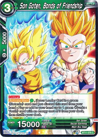 Son Goten, Bonds of Friendship (BT11-078) [Vermilion Bloodline] Parallel Foil