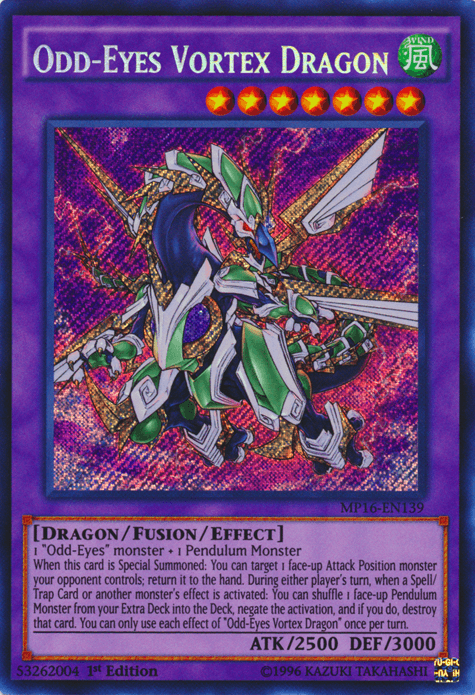 Odd-Eyes Vortex Dragon [MP16-EN139] Secret Rare - Josh's Cards