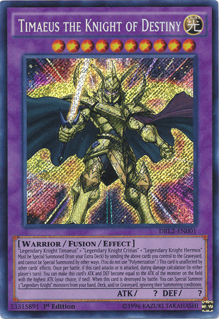 Timaeus the Knight of Destiny [DRL2-EN001] Secret Rare - Josh's Cards