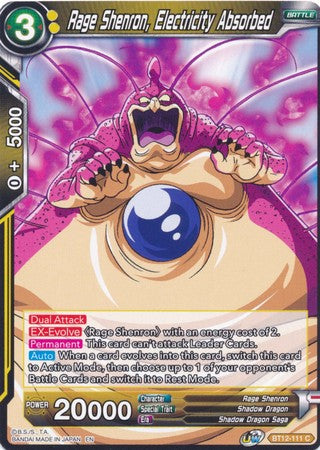 Rage Shenron, Electricity Absorbed (BT12-111) [Vicious Rejuvenation] Parallel Foil