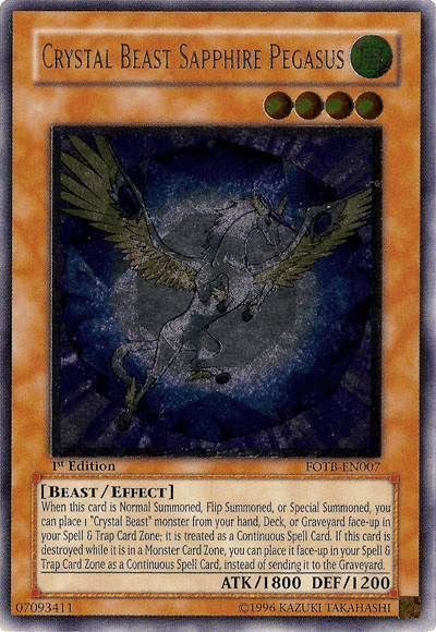 Crystal Beast Sapphire Pegasus [FOTB-EN007] Ultimate Rare - Josh's Cards