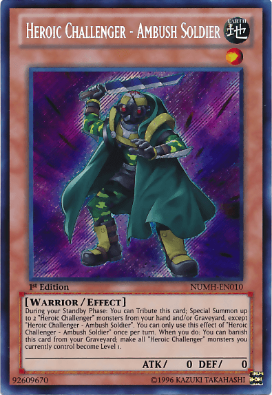 Heroic Challenger - Ambush Soldier [NUMH-EN010] Secret Rare - Josh's Cards