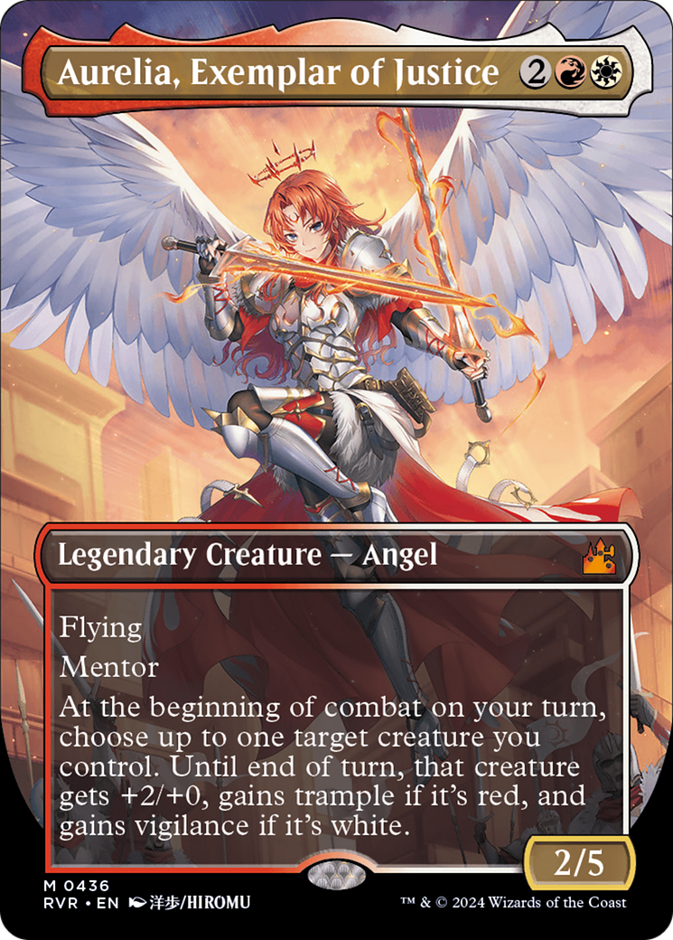 Aurelia, Exemplar of Justice (Anime Borderless) (RVR-436) - Ravnica Remastered (Borderless) Foil