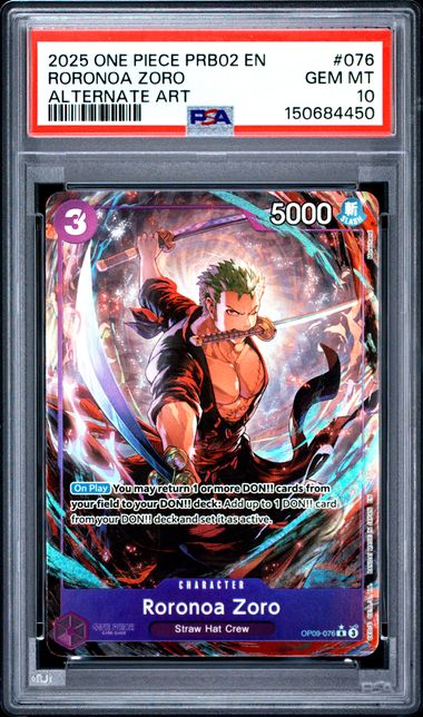 Roronoa Zoro The Best Vol. 2 PRB02 OP09-076 PSA 10