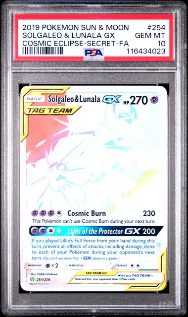 Solgaleo & Lunala GX Cosmic Eclipse 254/236 PSA 10