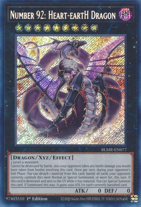 Number 92: Heart-eartH Dragon [BLMR-EN077] Secret Rare - Josh's Cards