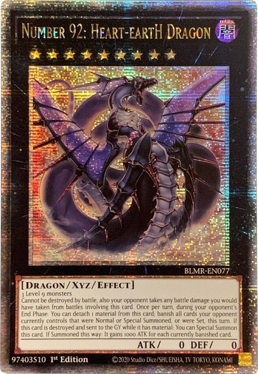 Number 92: Heart-eartH Dragon [BLMR-EN077] Quarter Century Secret Rare - Josh's Cards