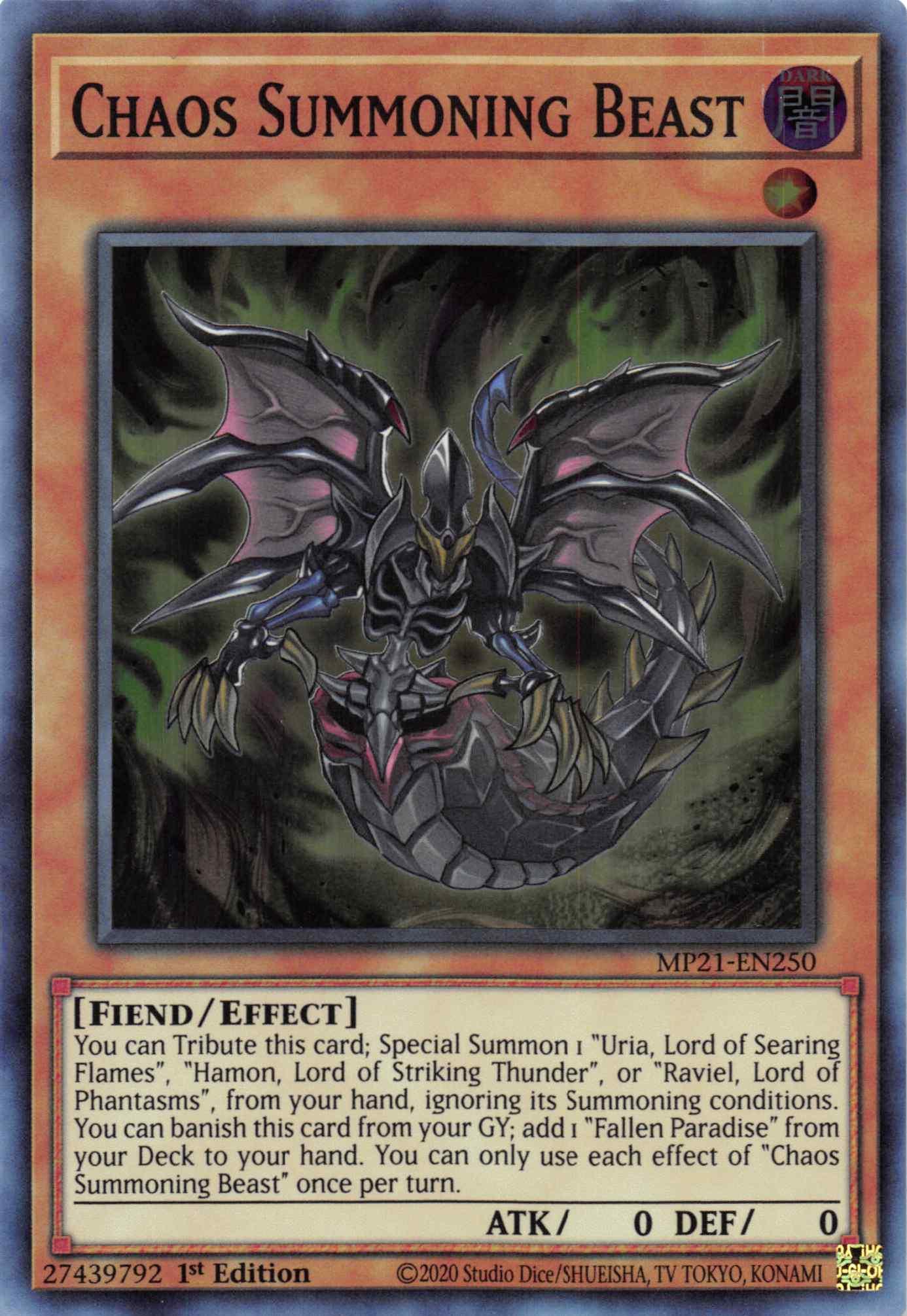 Chaos Summoning Beast [MP21-EN250] Super Rare - Josh's Cards