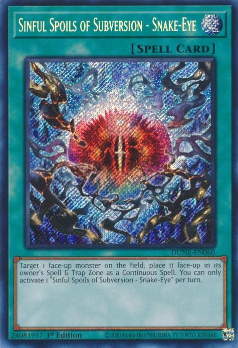 Sinful Spoils of Subversion - Snake-Eye [DUNE-EN060] Secret Rare - Josh's Cards