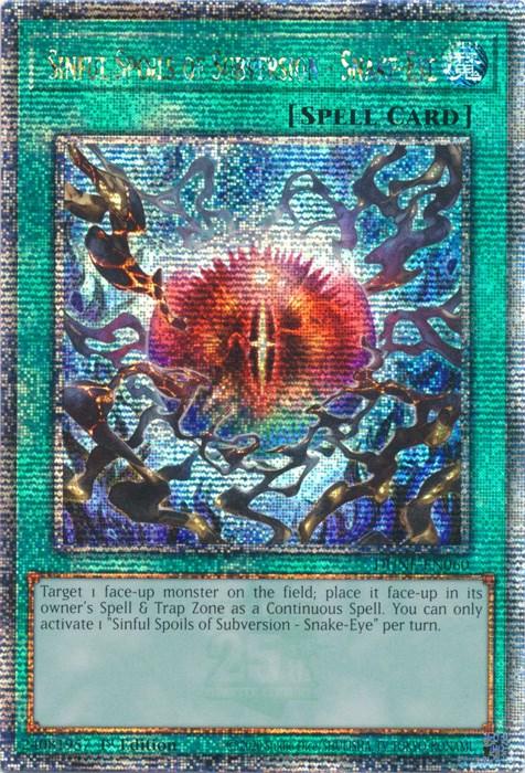 Sinful Spoils of Subversion - Snake-Eye [DUNE-EN060] Quarter Century Secret Rare - Josh's Cards
