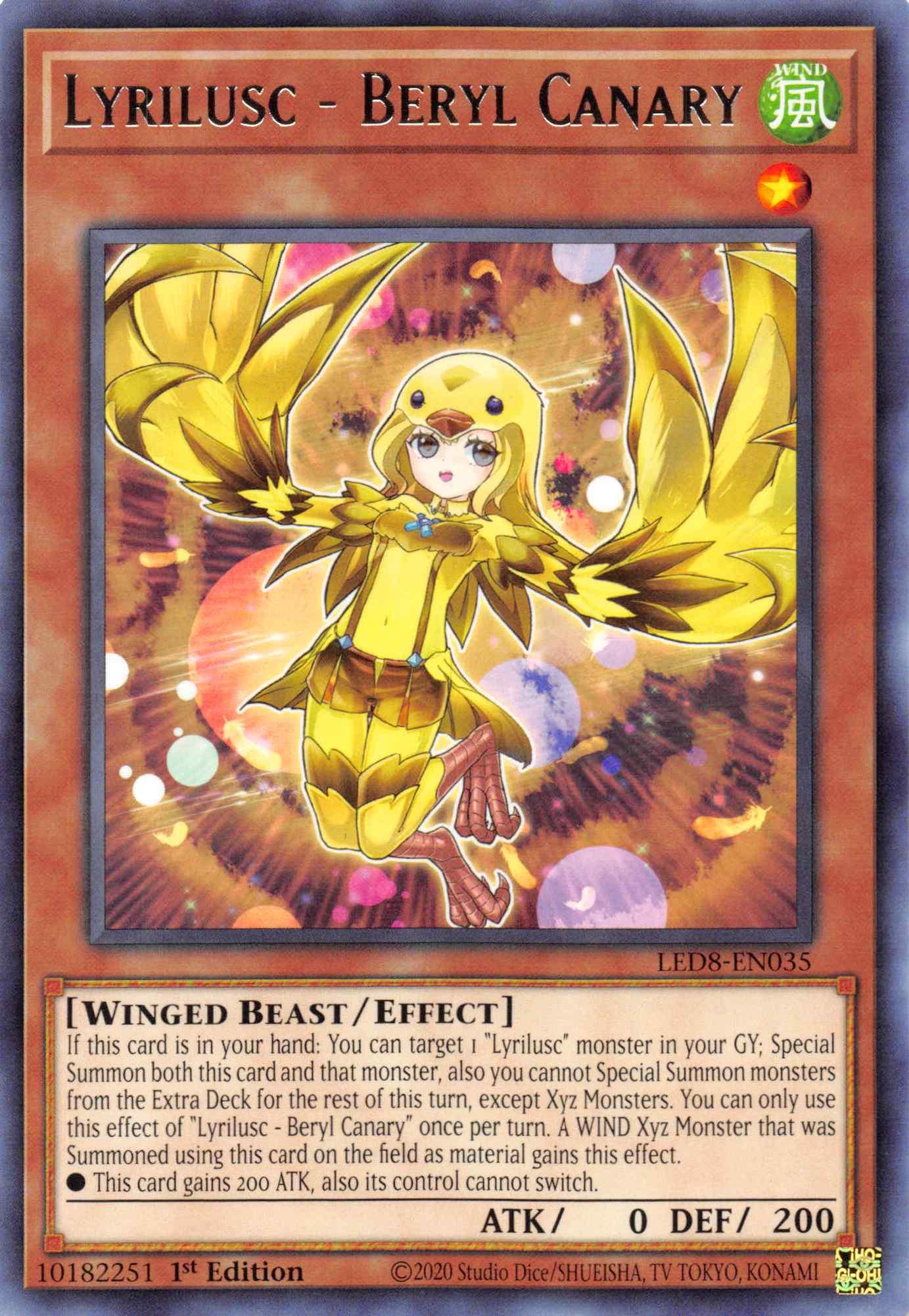 Lyrilusc - Beryl Canary [LED8-EN035] Rare - Josh's Cards