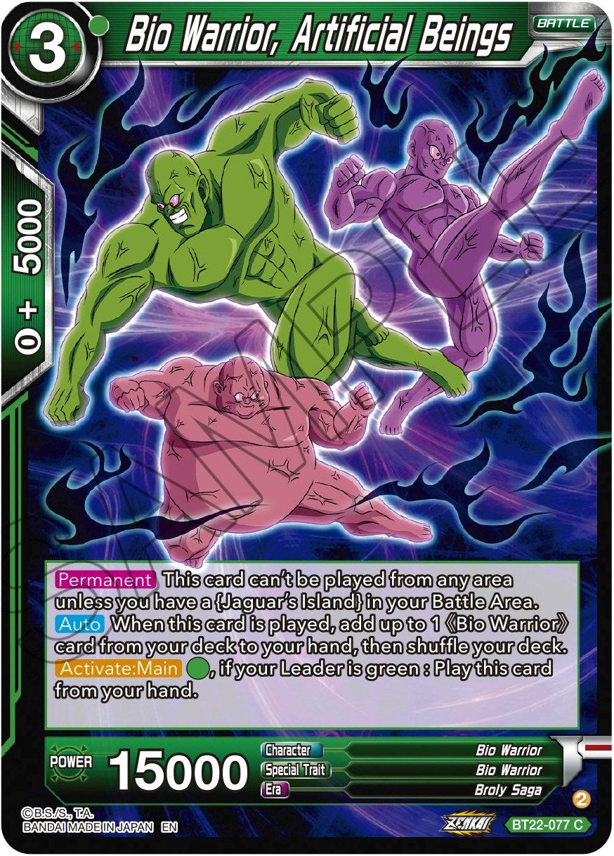 Bio Warrior, Artificial Beings (BT22-077) [Critical Blow] Parallel Foil
