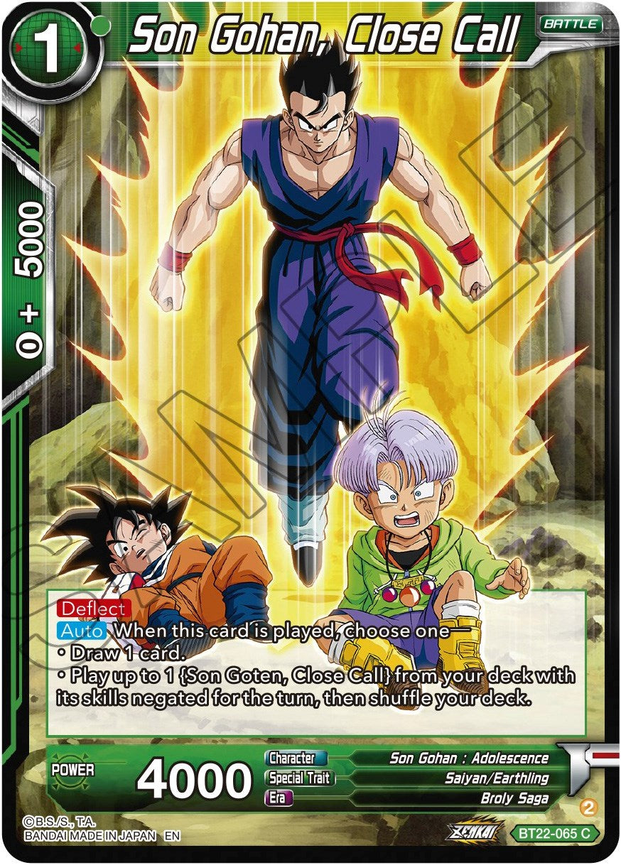 Son Gohan, Close Call (BT22-065) [Critical Blow] Parallel Foil