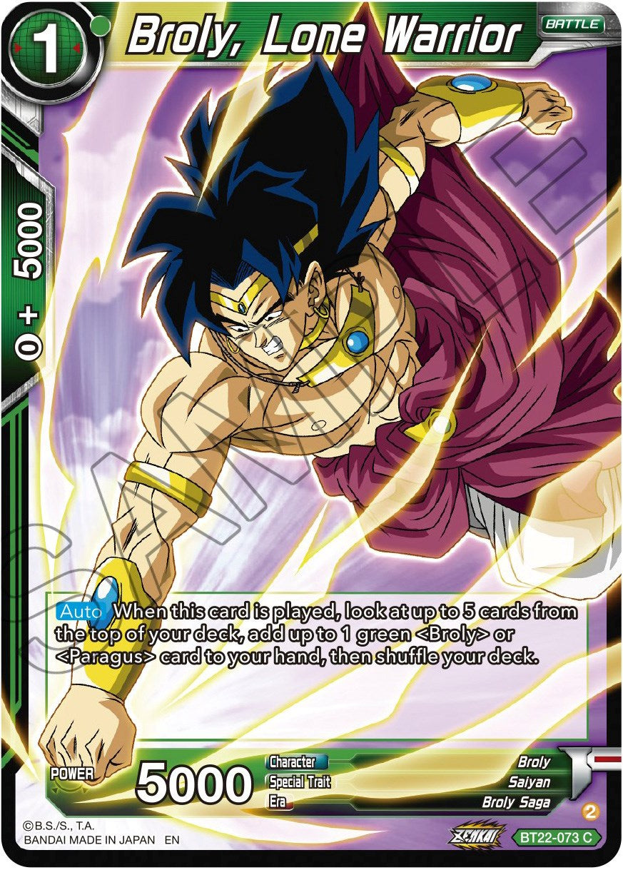 Broly, Lone Warrior (BT22-073) [Critical Blow] Parallel Foil