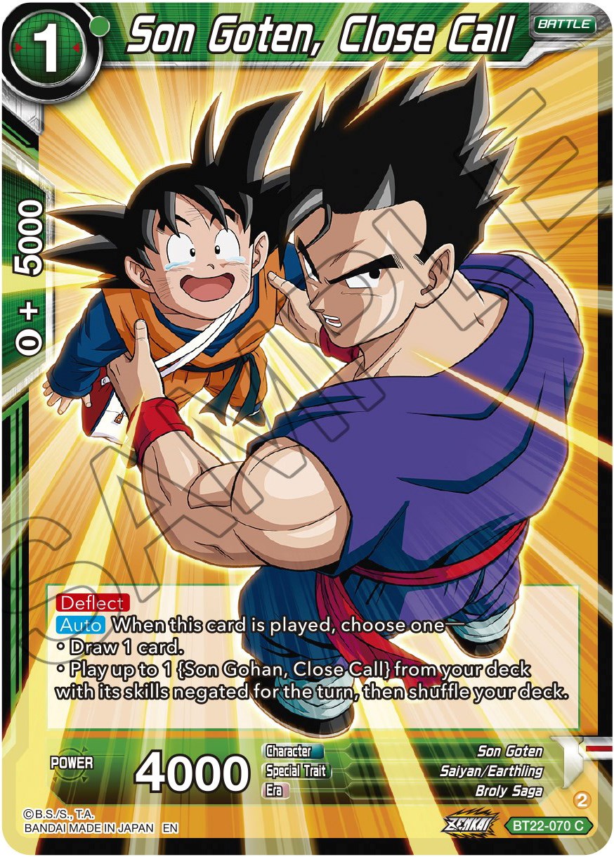 Son Goten, Close Call (BT22-070) [Critical Blow] Parallel Foil